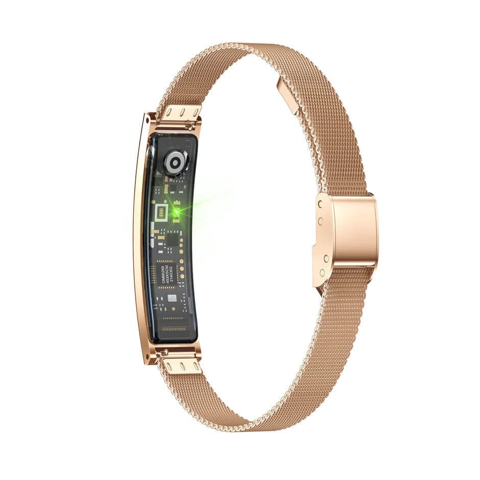 Bracciale Smart Fitness Bluetooth 5.3, Oro - 8