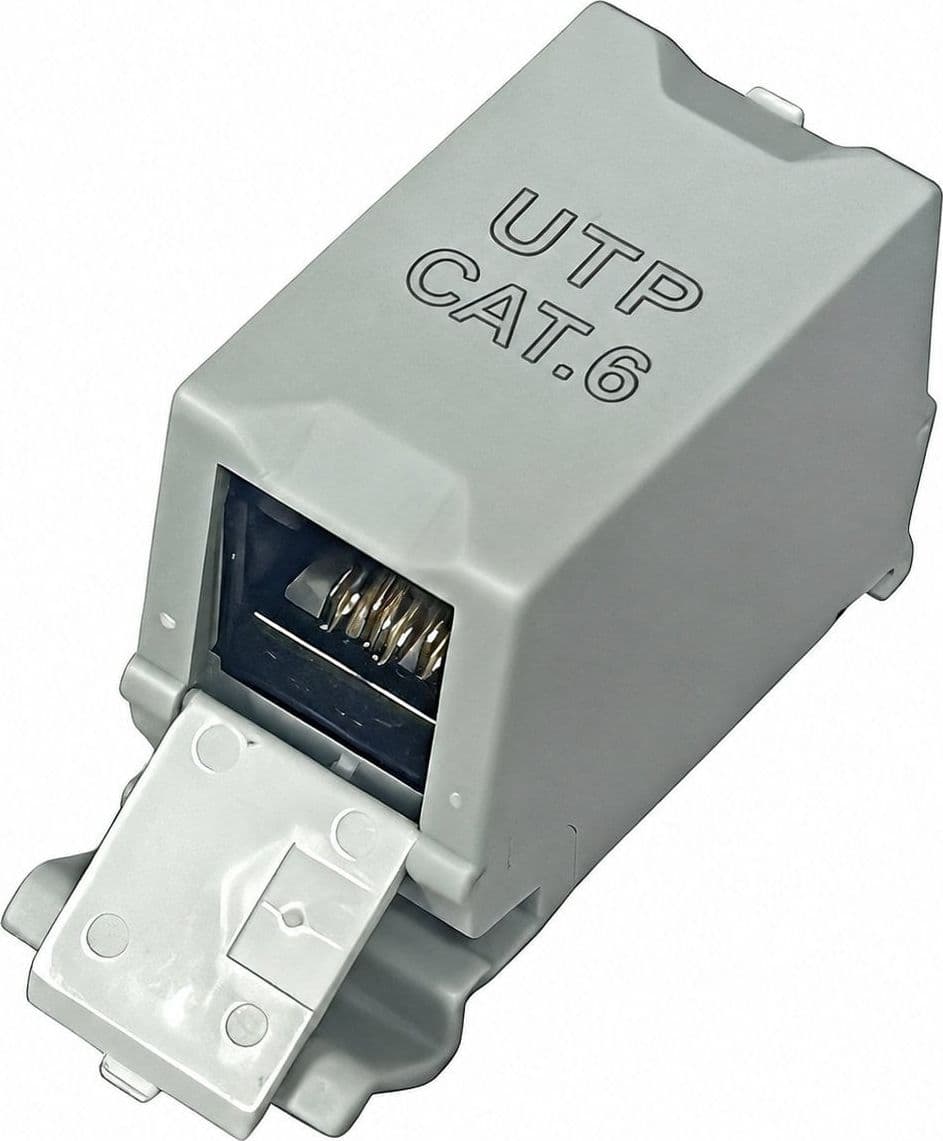Adattatore per Guida DIN Cat.6 RJ45 F/F UTP