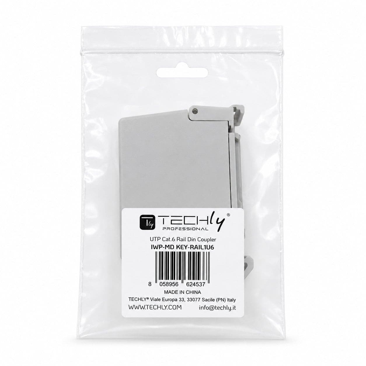 Adattatore per Guida DIN Cat.6 RJ45 F/F UTP - 5