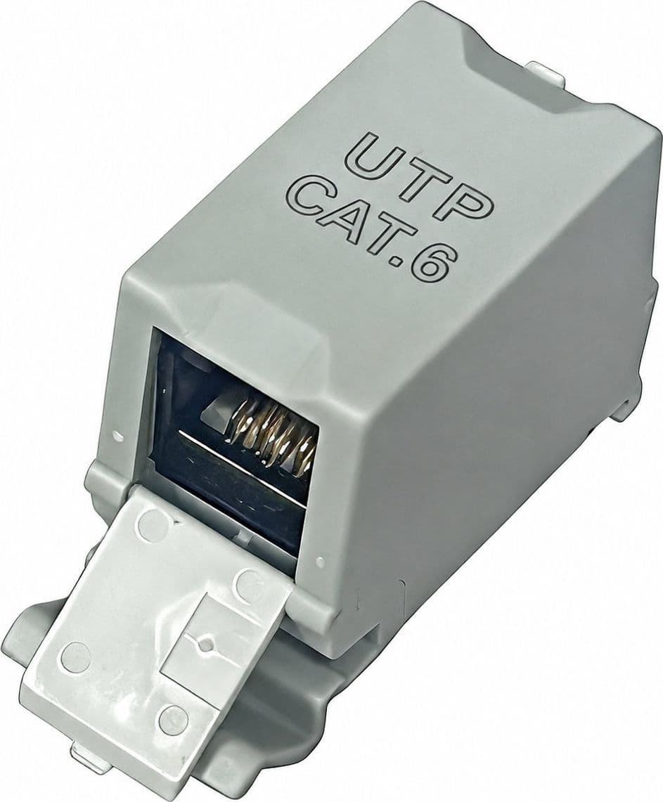 Adattatore per Guida DIN Cat.6 RJ45 F/F UTP - 7