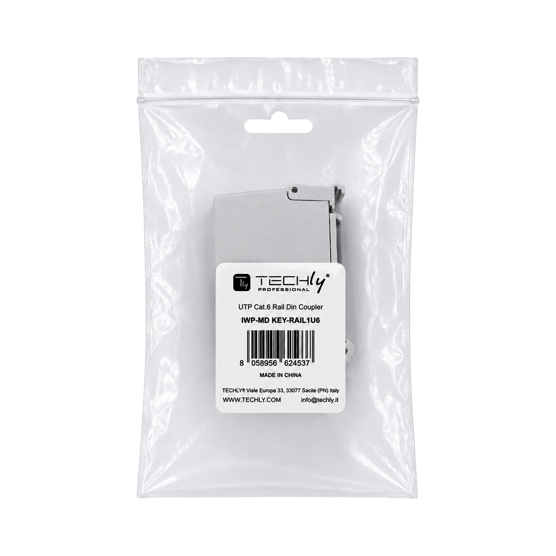 Adattatore per Guida DIN Cat.6 RJ45 F/F UTP - 10