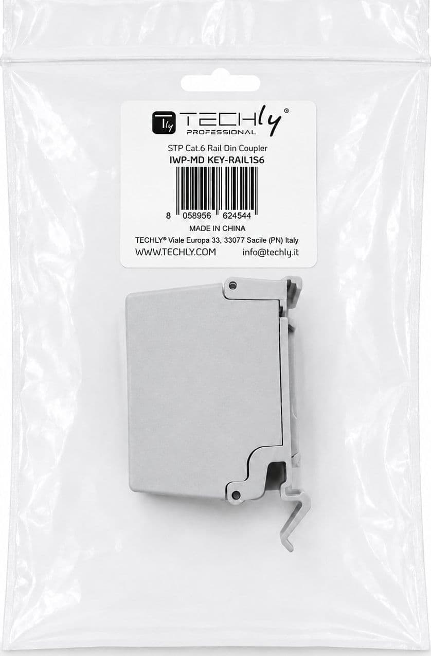 Adattatore per Guida DIN Cat.6 RJ45 F/F STP - 2