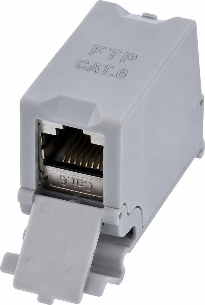Adattatore per Guida DIN Cat.6 RJ45 F/F STP - 6