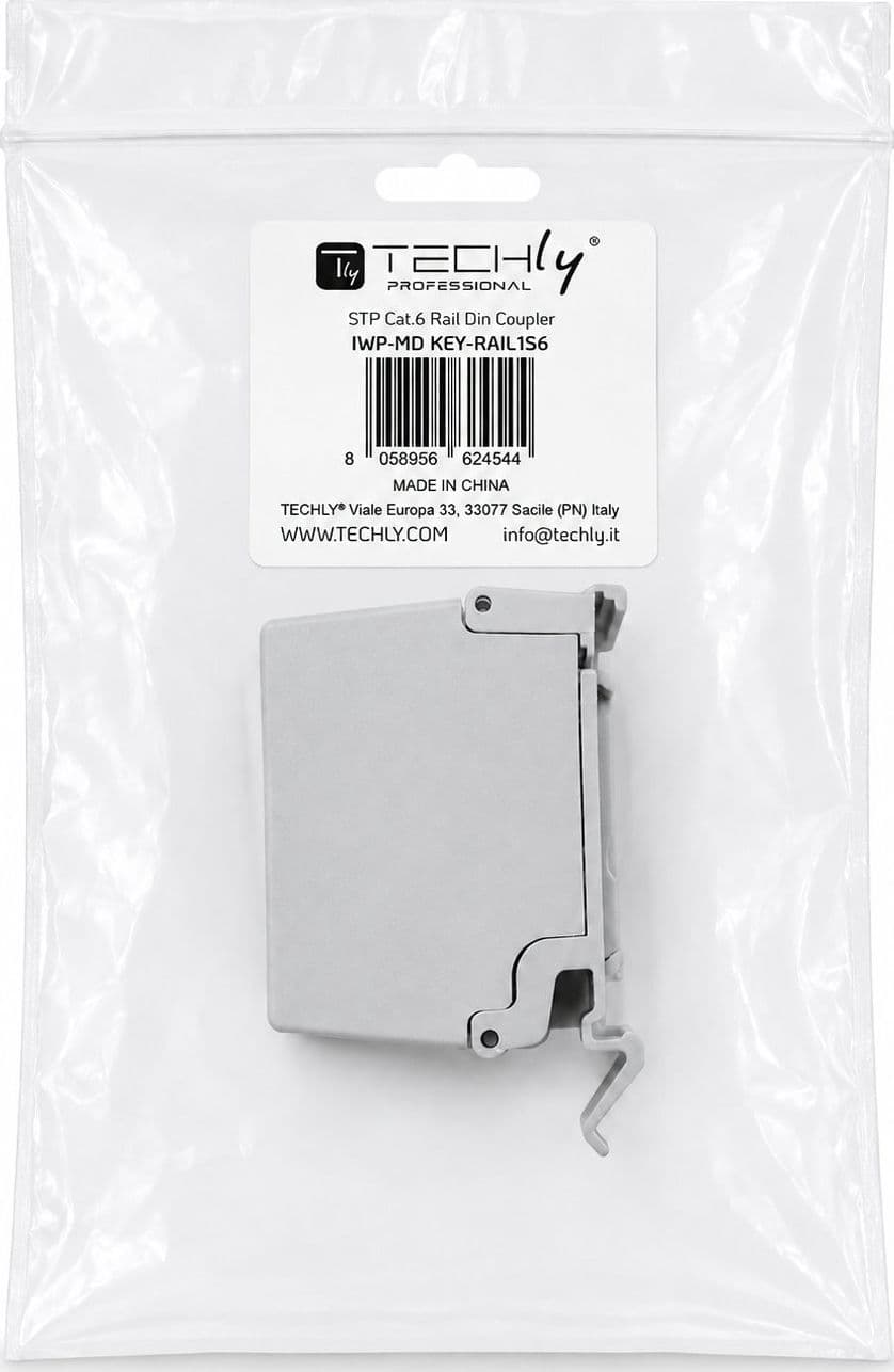 Adattatore per Guida DIN Cat.6 RJ45 F/F STP - 7