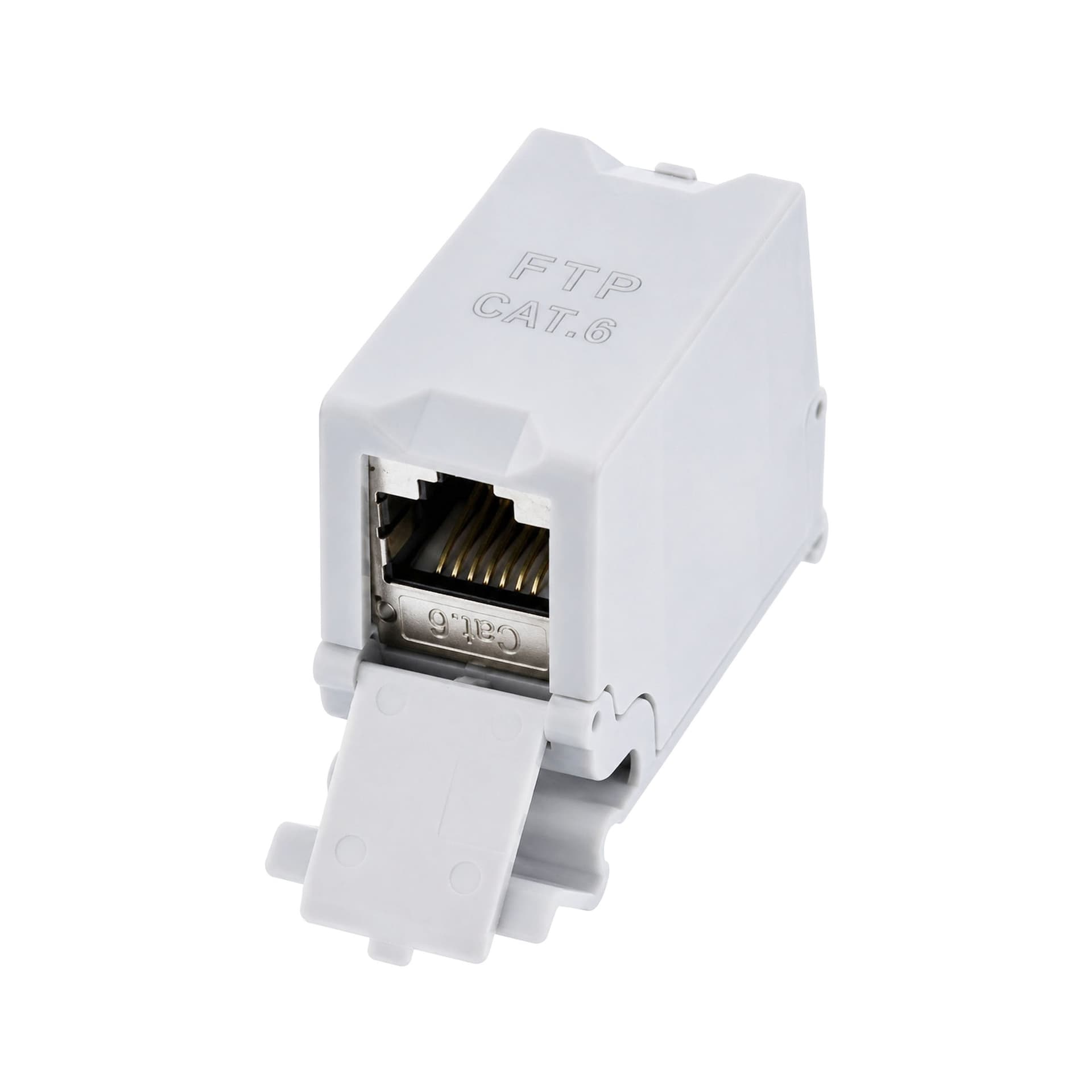 Adattatore per Guida DIN Cat.6 RJ45 F/F STP - 9