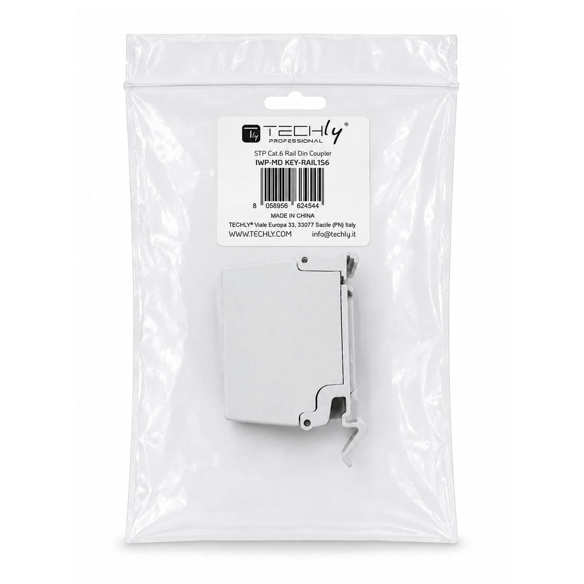 Adattatore per Guida DIN Cat.6 RJ45 F/F STP - 10