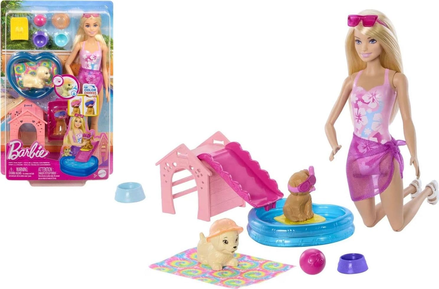 Barbie con Cuccioli in Piscina playset