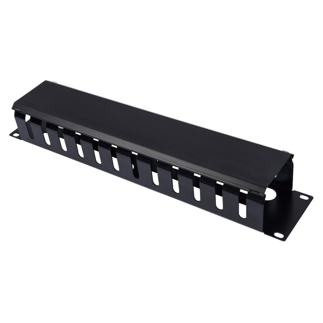 Pannello Passacavi 19'' 2U con Coperchio Nero - 3