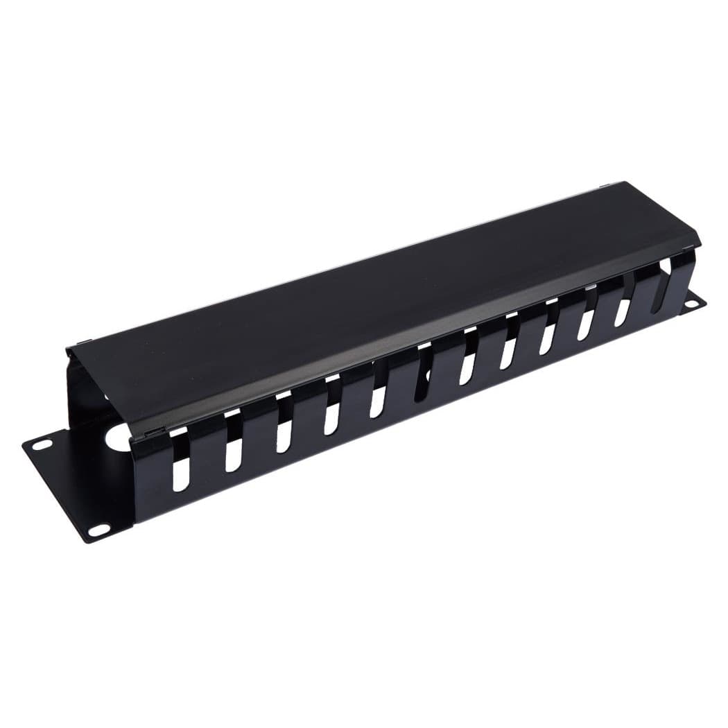 Pannello Passacavi 19'' 2U con Coperchio Nero - 4