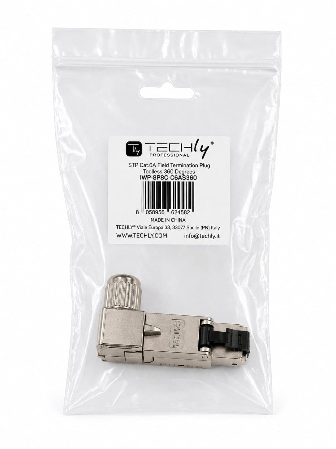 Connettore Plug RJ45 8P8C Cat.6A Schermato STP con Angolo di 90&deg - 2