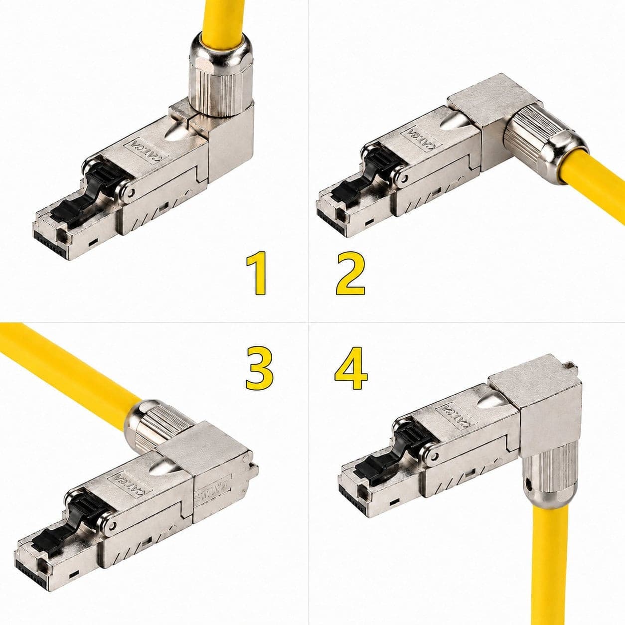 Connettore Plug RJ45 8P8C Cat.6A Schermato STP con Angolo di 90&deg - 3