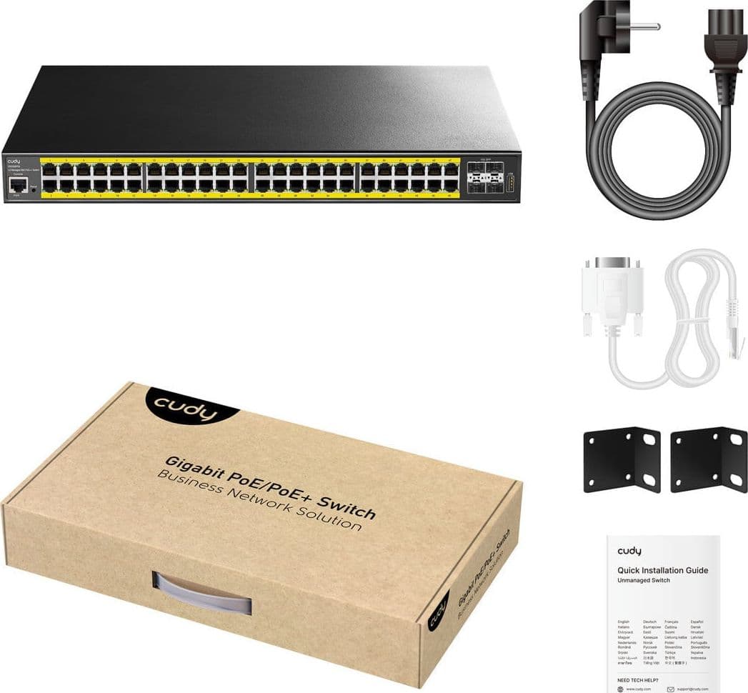 Switch 48 Porte Web-Managed PoE++ Gigabit L2 con 4 Porte SFP, GS2048PS4 Nero - 5