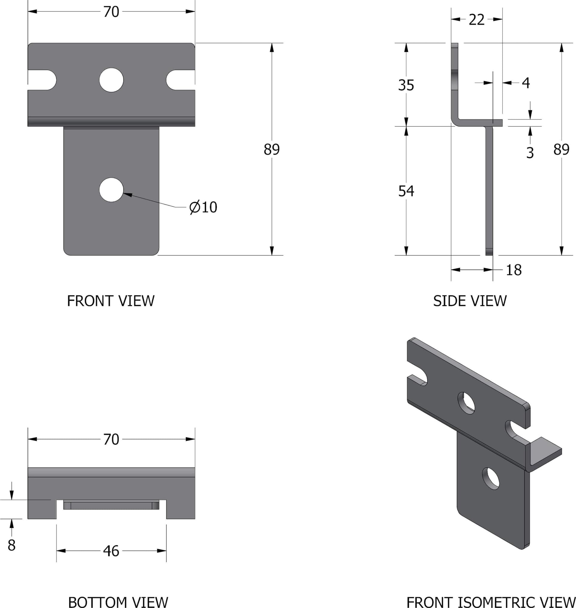 Staffe di Fissaggio a Muro per Rack IP66 a Palo - 3