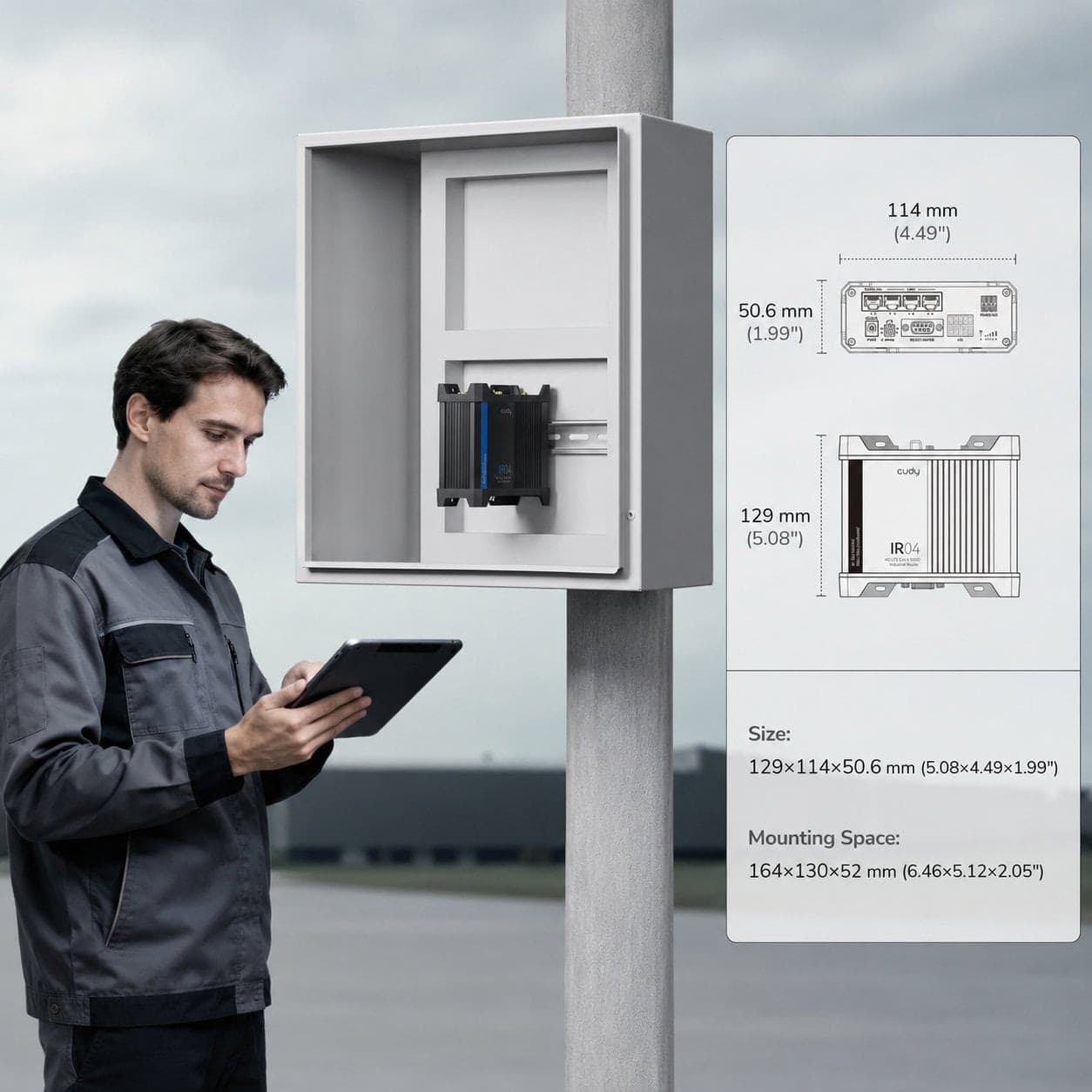 Router Wi-Fi Industriale 4G LTE con Sim Cat 4 N300 PoE, IR04 - 3