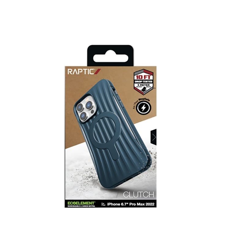 X-Doria Raptic Clutch MagSafe - Biodegradable case for iPhone 14 Pro Max (Drop-Tested 3m) (Marine Blue) - 9