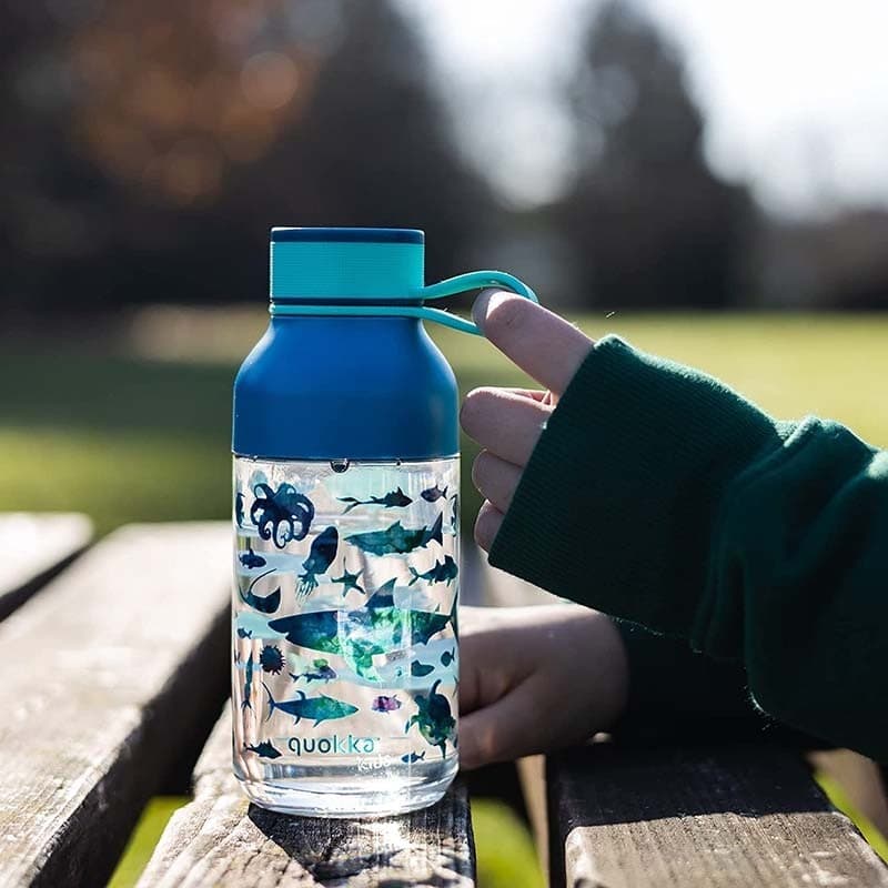 Quokka Ice Kids con cinturino - borraccia ecozen da 430 ml con cinturino (Animali marini) - 2