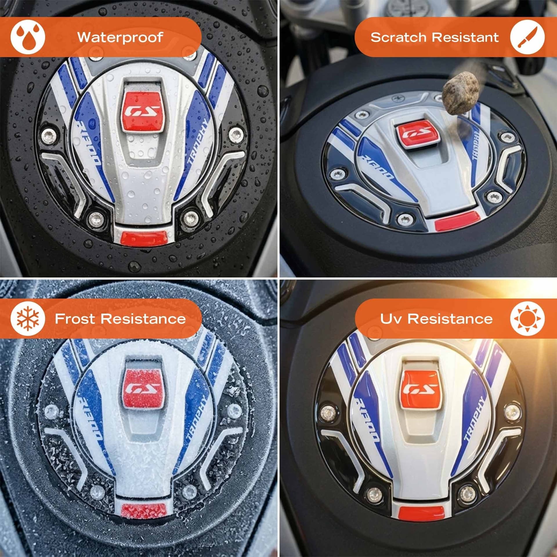 Adesivo 3D Protezione Tappo moto compatibile con BMW R 1300 GS 2026 - 3