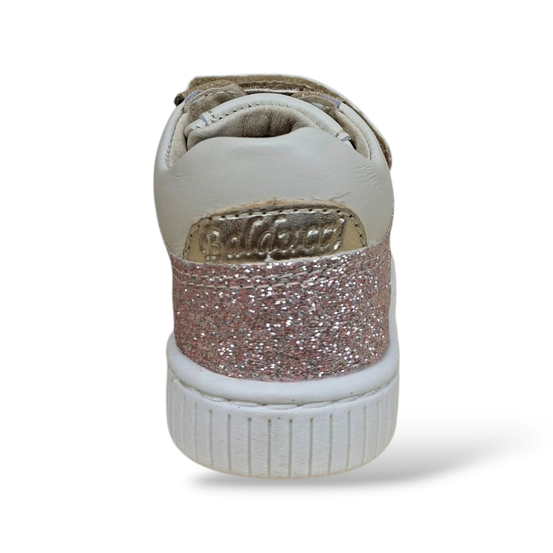 Balducci Cita Scarpe Primi Passi Bambine Bianco Platino Cipria Glitter | Laccio Elastico e Velcro Tallone Rinforzato Fondo Flessibile Arco Plantare | Taglia 19-24 | Scarpetteria Gica - 3