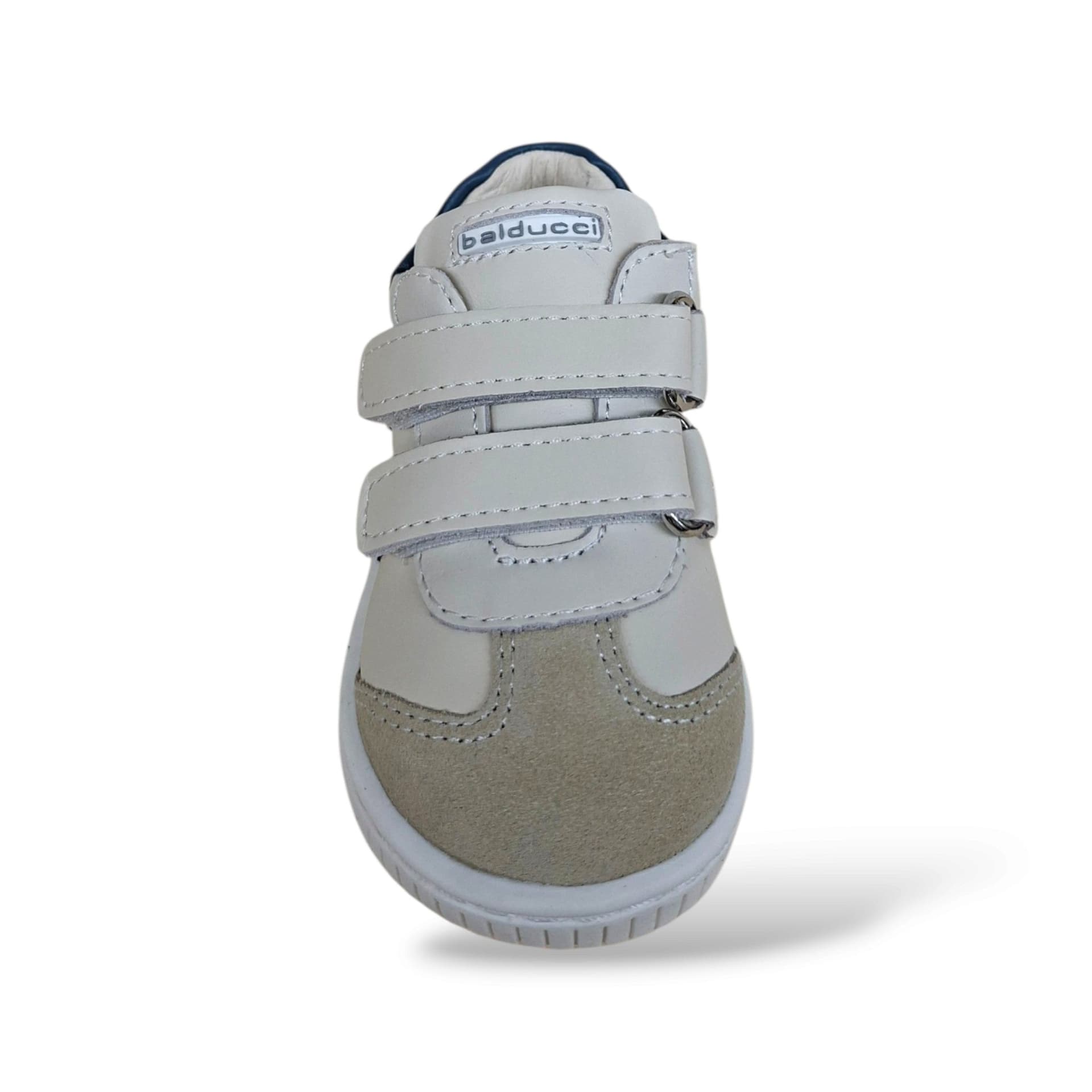 Balducci Cita Scarpe Primi Passi Bambini Beige Bluette | Velcro Tallone Rinforzato Fondo Flessibile Arco Plantare Pelle Suede | Taglia 19-24 | Scarpetteria Gica - 4