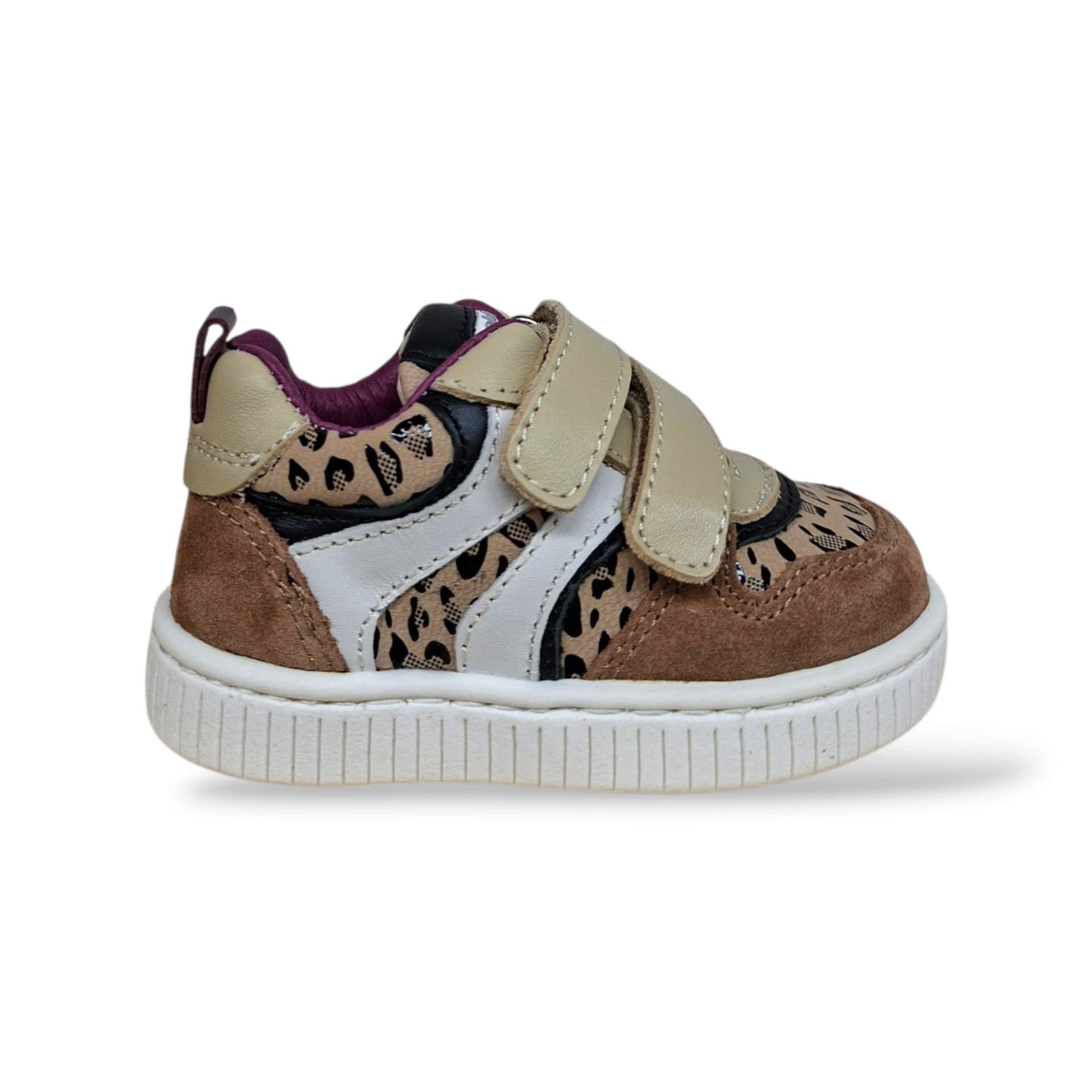 Balducci Cita Scarpe Primi Passi Bambine Marrone Maculato Bianco Viola | Velcro Tallone Rinforzato Fondo Flessibile Arco Plantare Pelle Suede Animal Print | Taglia 19-24 | Scarpetteria Gica - 6