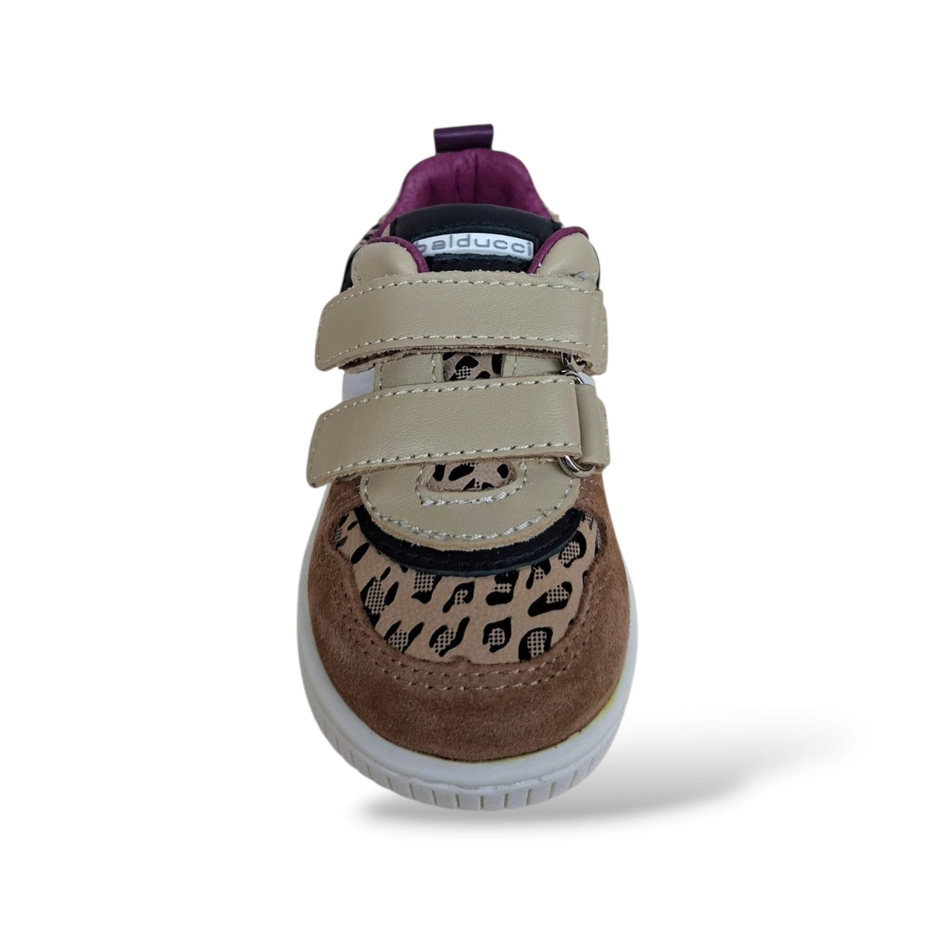 Balducci Cita Scarpe Primi Passi Bambine Marrone Maculato Bianco Viola | Velcro Tallone Rinforzato Fondo Flessibile Arco Plantare Pelle Suede Animal Print | Taglia 19-24 | Scarpetteria Gica - 4