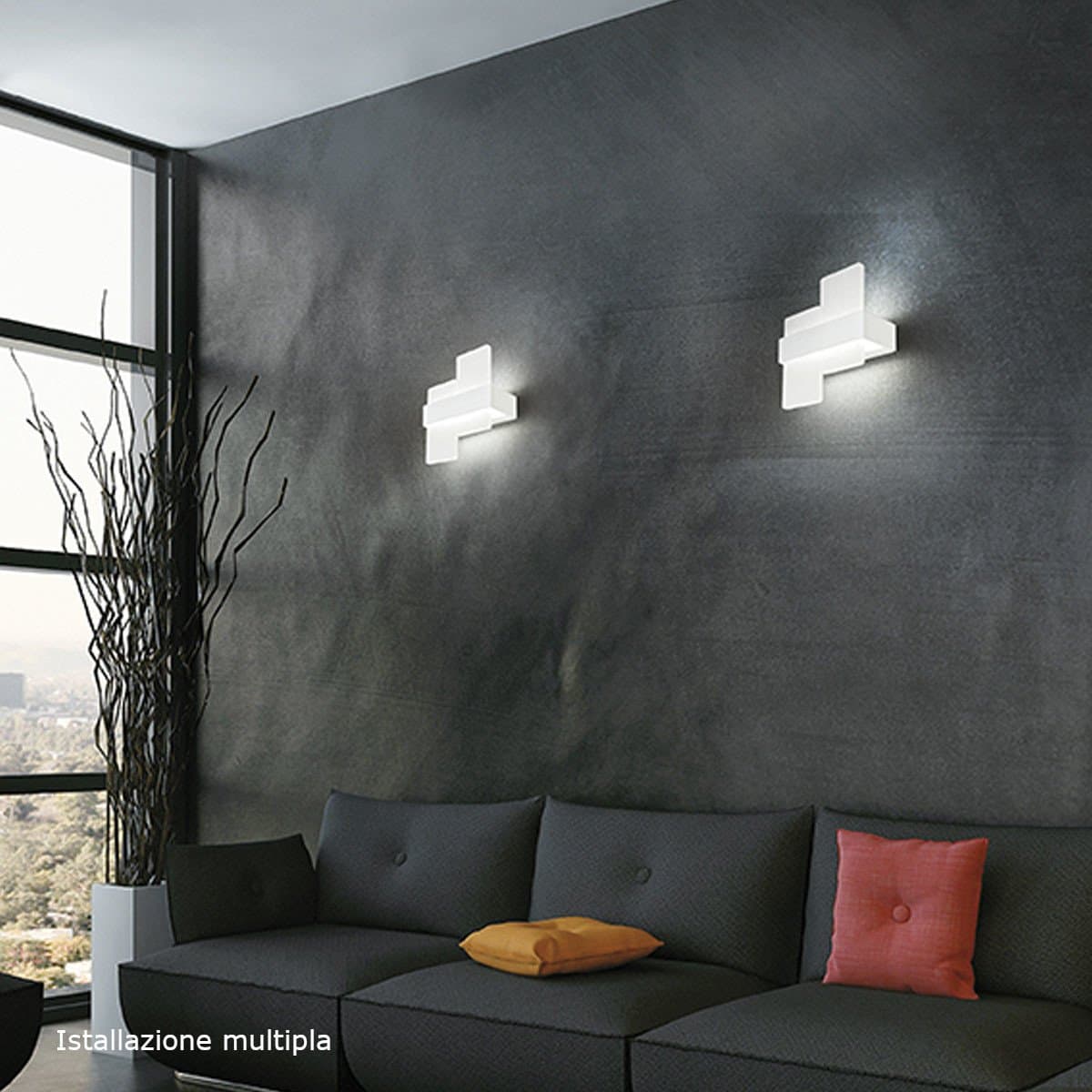 Applique moderno Promoluce BUNNY A23 WH LED CCT metallo metacrilato - 2
