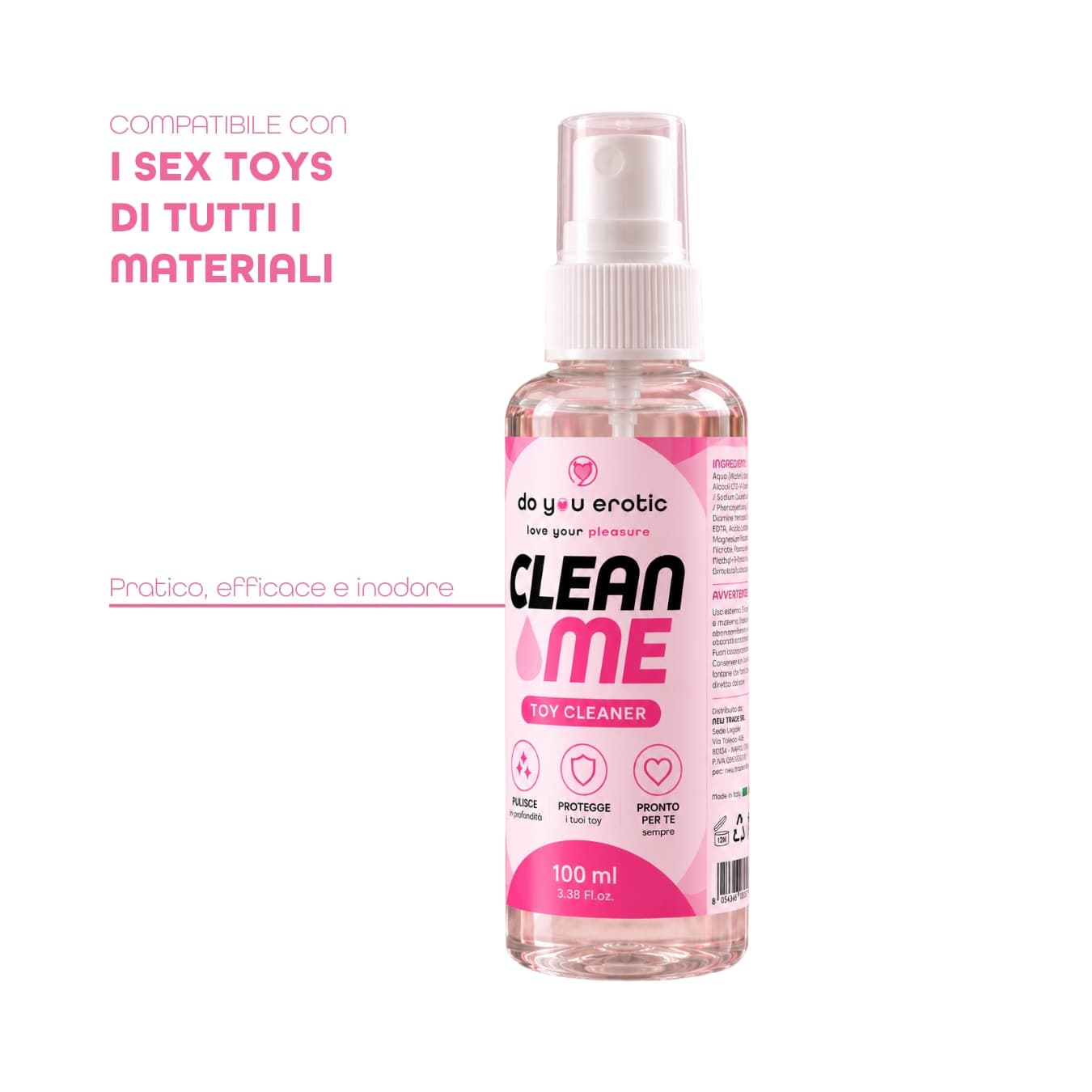 Toy Cleaner Clean Me Spray Detergente Pulizia per Sex Toys 100 ml Made in Italy - 4