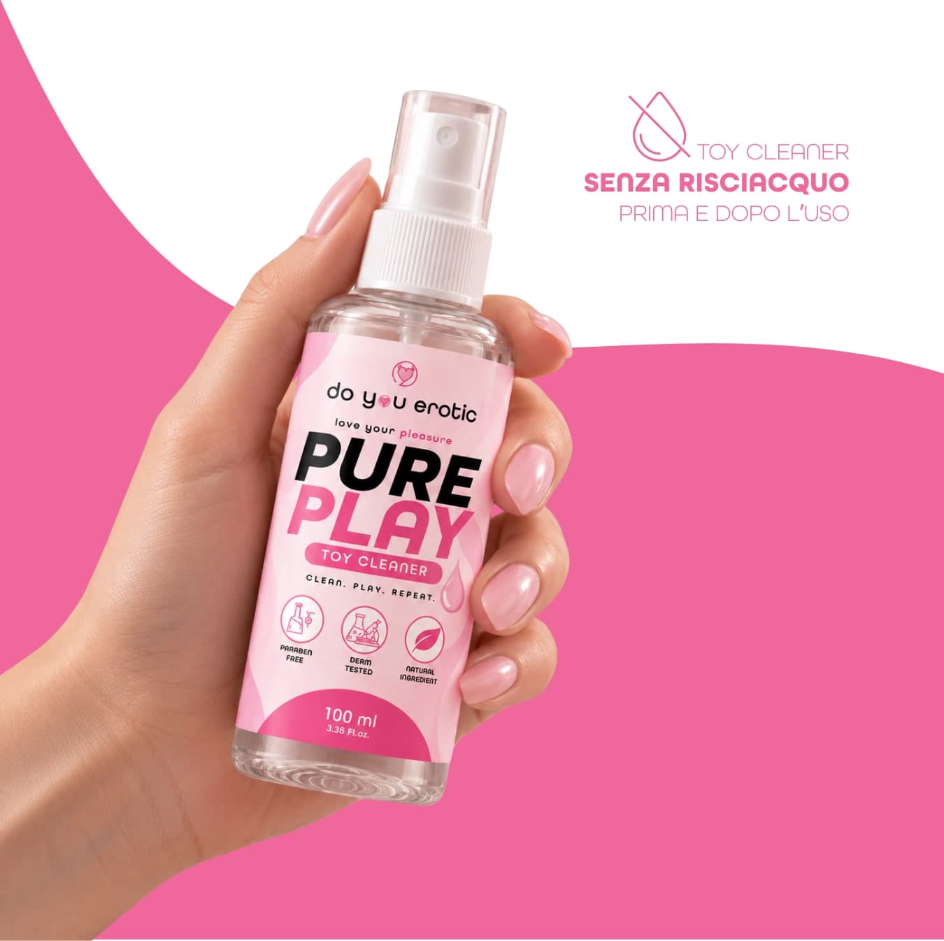 Toy Cleaner PURE PLAY Spray Detergente Sex Toys 100 ml Senza Risciacquo - 3