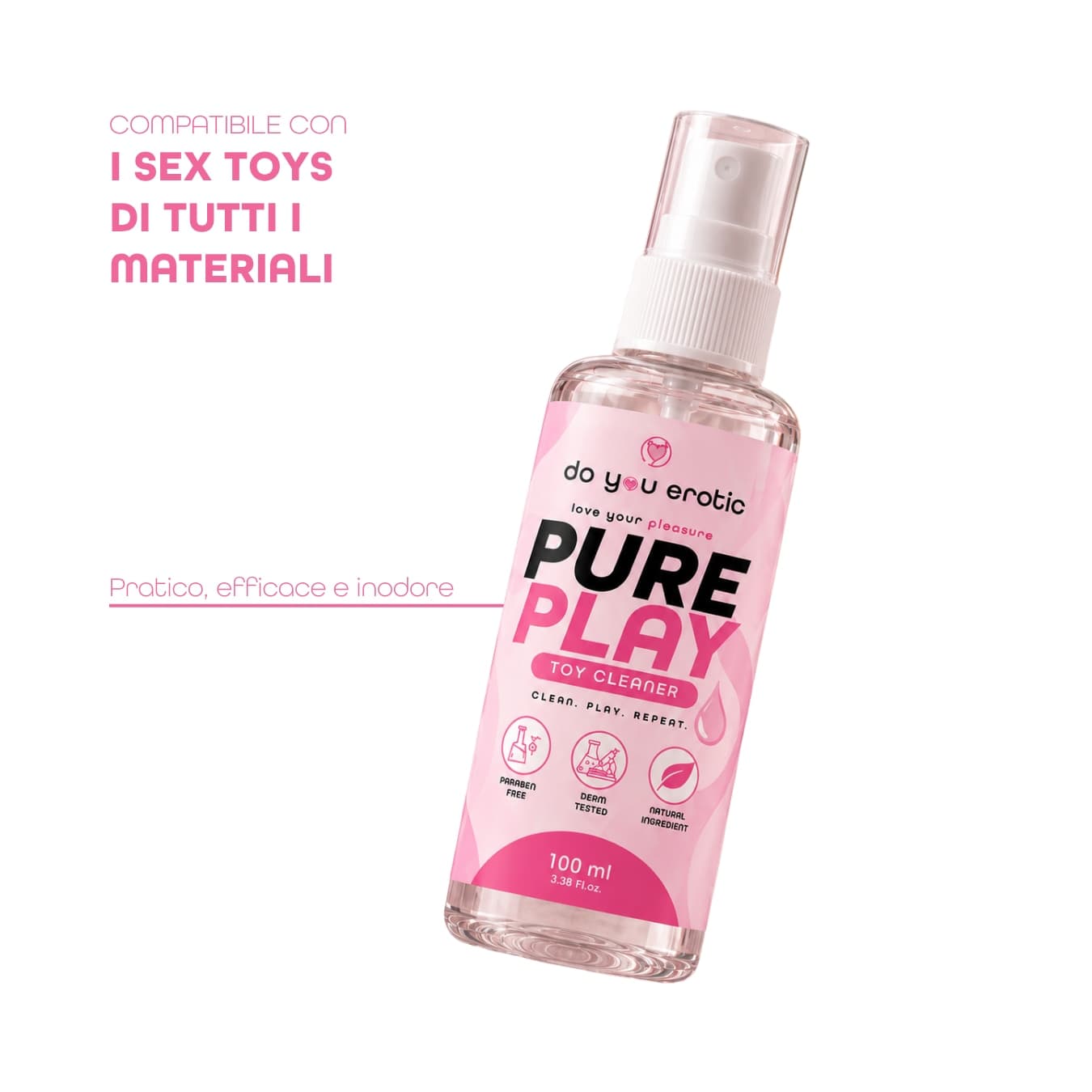 Toy Cleaner PURE PLAY Spray Detergente Sex Toys 100 ml Senza Risciacquo - 4
