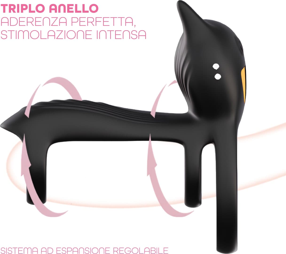 Anello per Pene Fallico Vibrante Regolabile con Telecomando Triplo Anello SexToy - 3