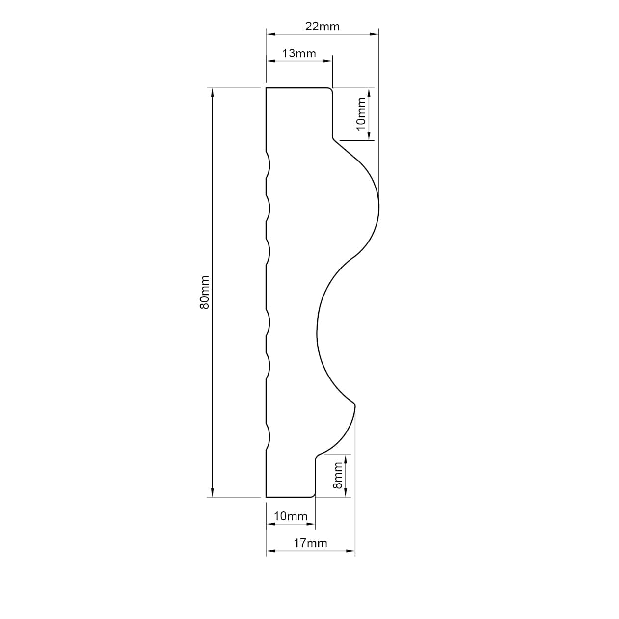 Cornice per Esterno in Polimero HPS 80x22x2500 mm – JH28 – Venduta al Metro Lineare - 6