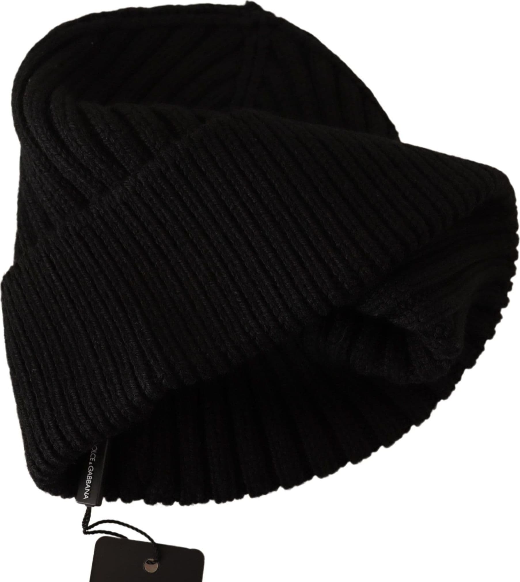 Dolce & Gabbana Black Wool Knit Women Winter Hat - 3