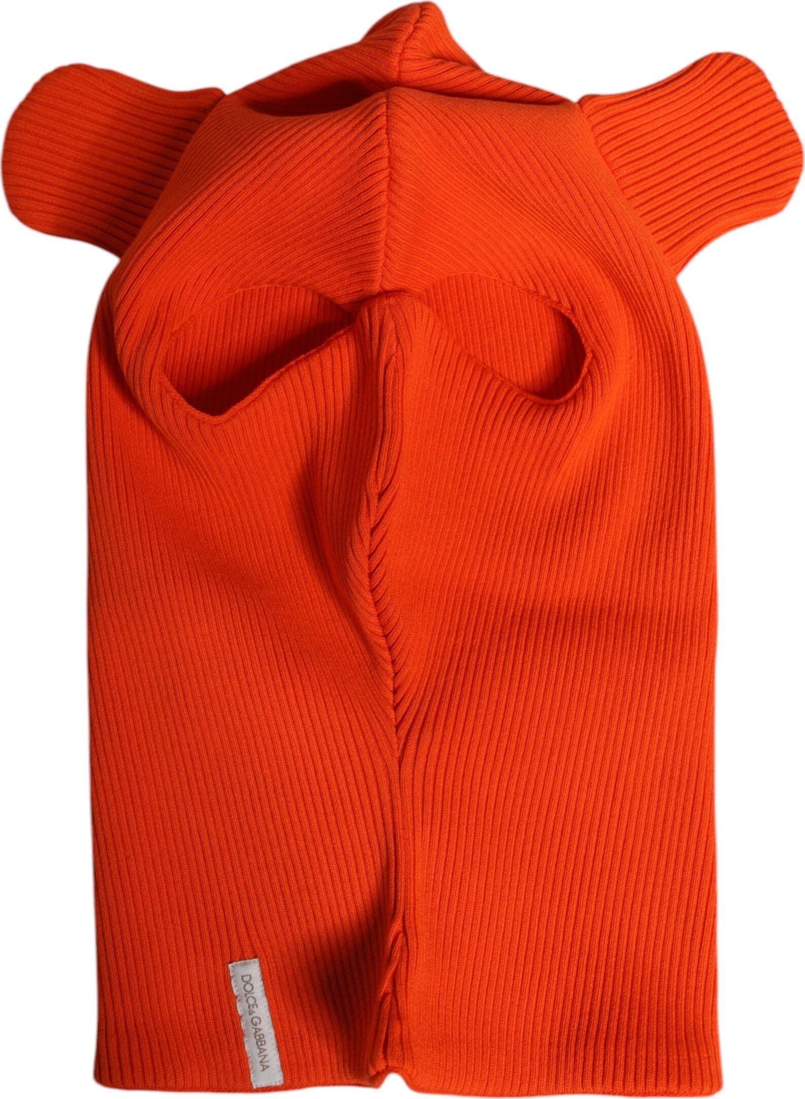 Dolce & Gabbana Orange Cotton Whole Head Wrap Balaclava Hat - 3