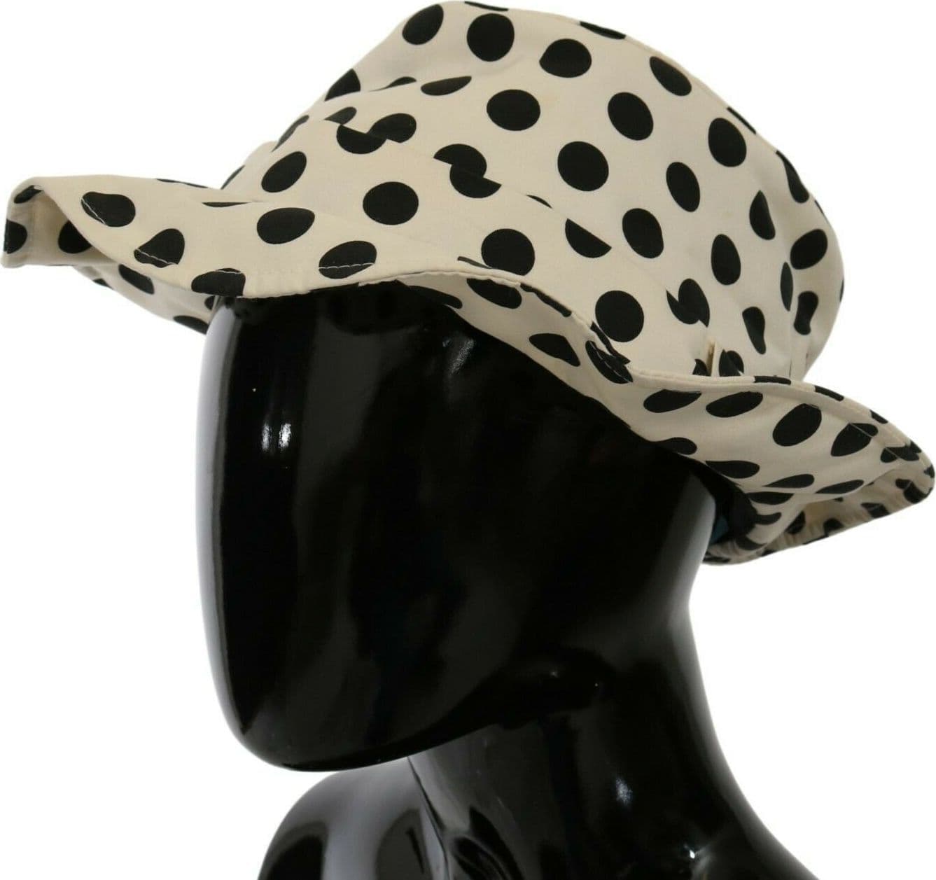 Dolce & Gabbana White 100% Cotton Polka Dot Design Trilby Hat