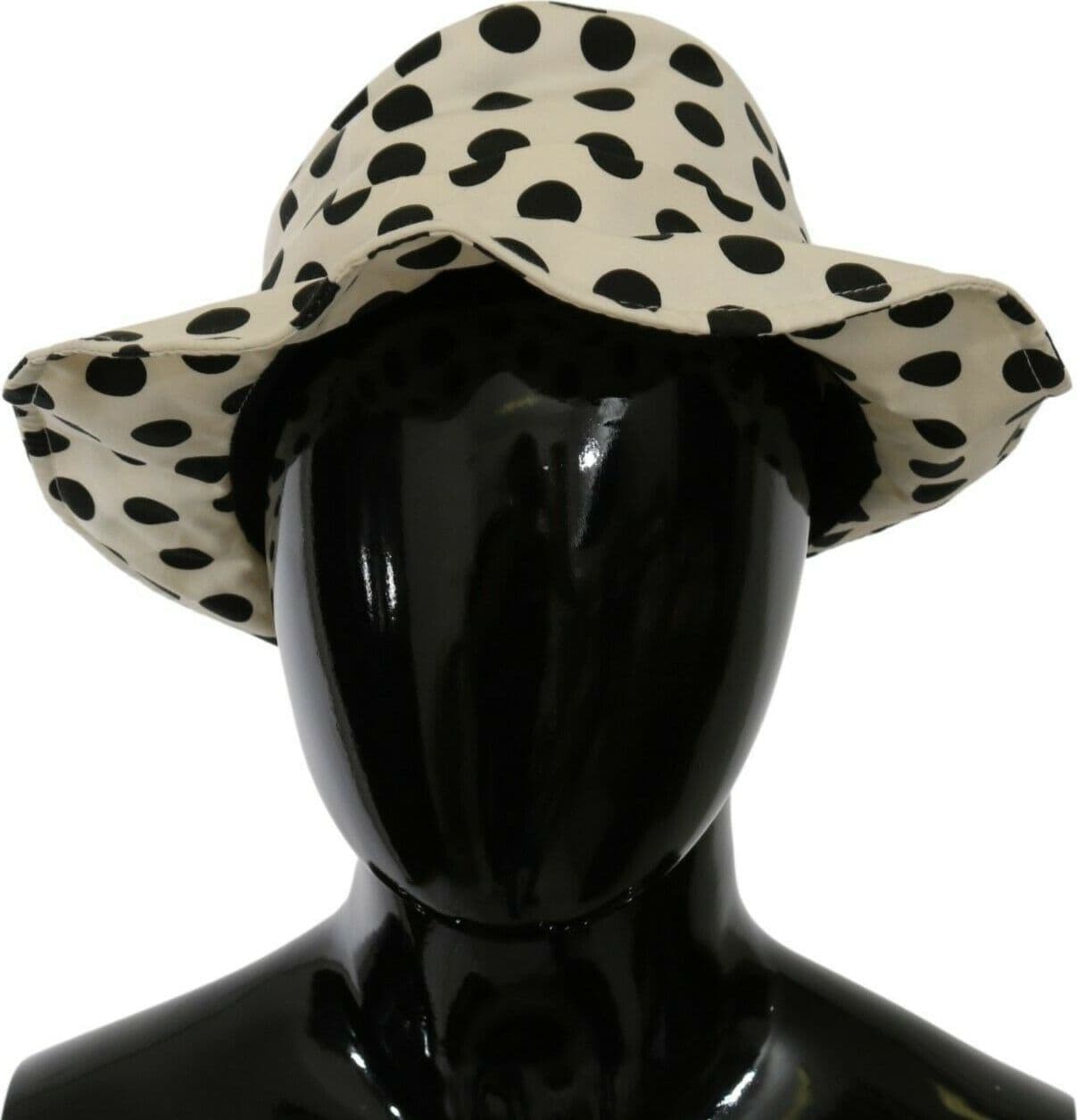 Dolce & Gabbana White 100% Cotton Polka Dot Design Trilby Hat - 2