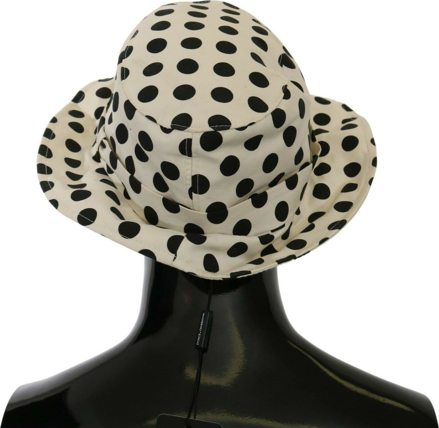 Dolce & Gabbana White 100% Cotton Polka Dot Design Trilby Hat - 3