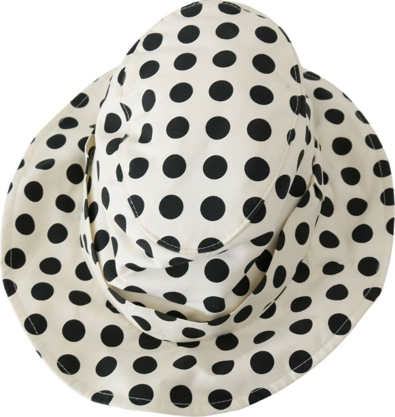 Dolce & Gabbana White 100% Cotton Polka Dot Design Trilby Hat - 4