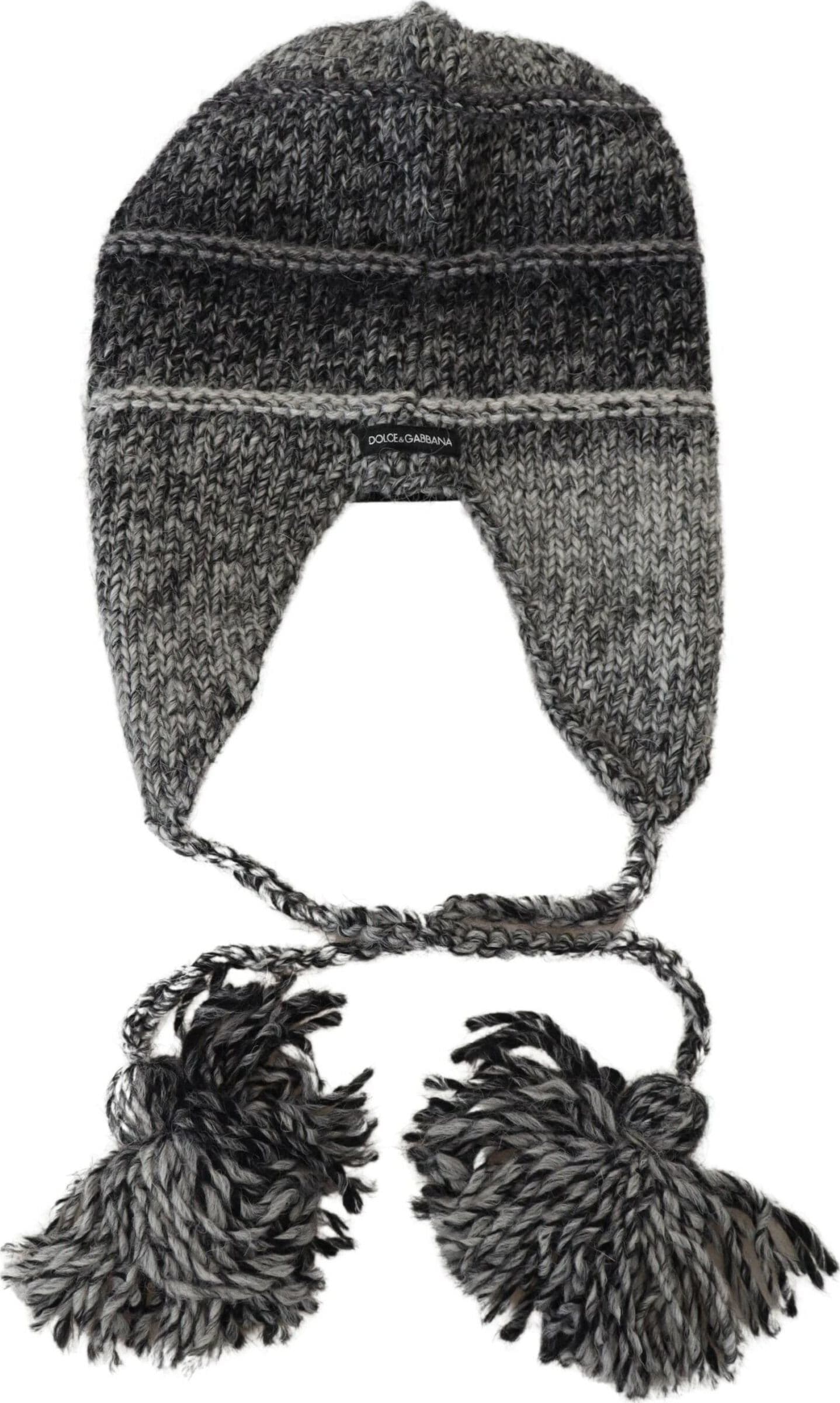 Dolce & Gabbana Gray Warm Fleece Ear Flaps Knit Beanie Hat - 6