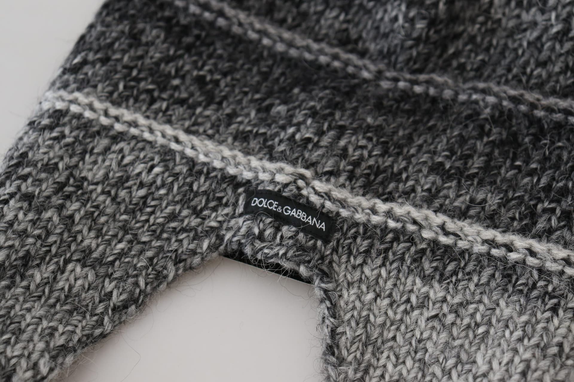 Dolce & Gabbana Gray Warm Fleece Ear Flaps Knit Beanie Hat - 7
