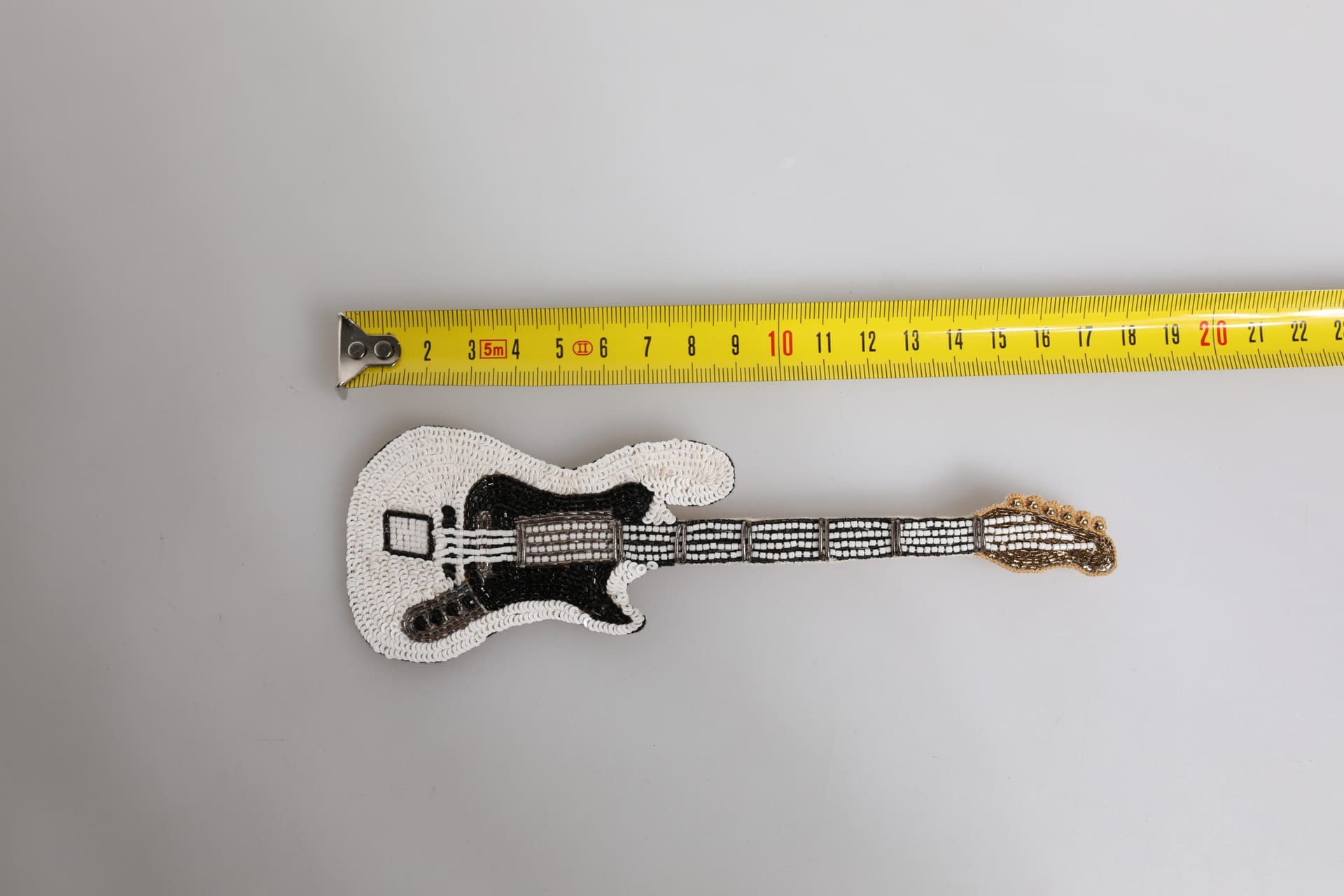 Dolce & Gabbana Gold Brass Logo Beaded Guitar Pin Brooch - 3