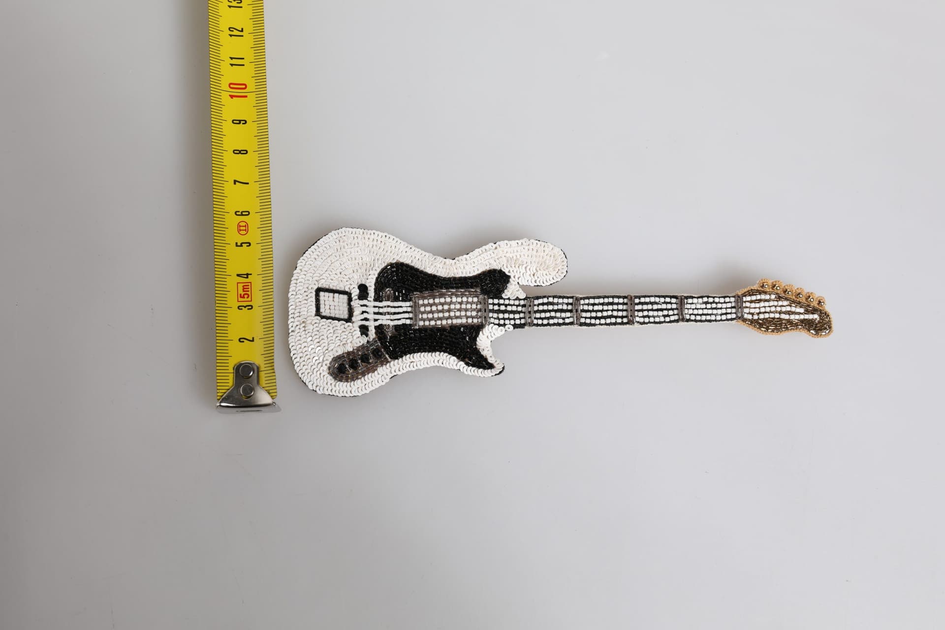 Dolce & Gabbana Gold Brass Logo Beaded Guitar Pin Brooch - 4