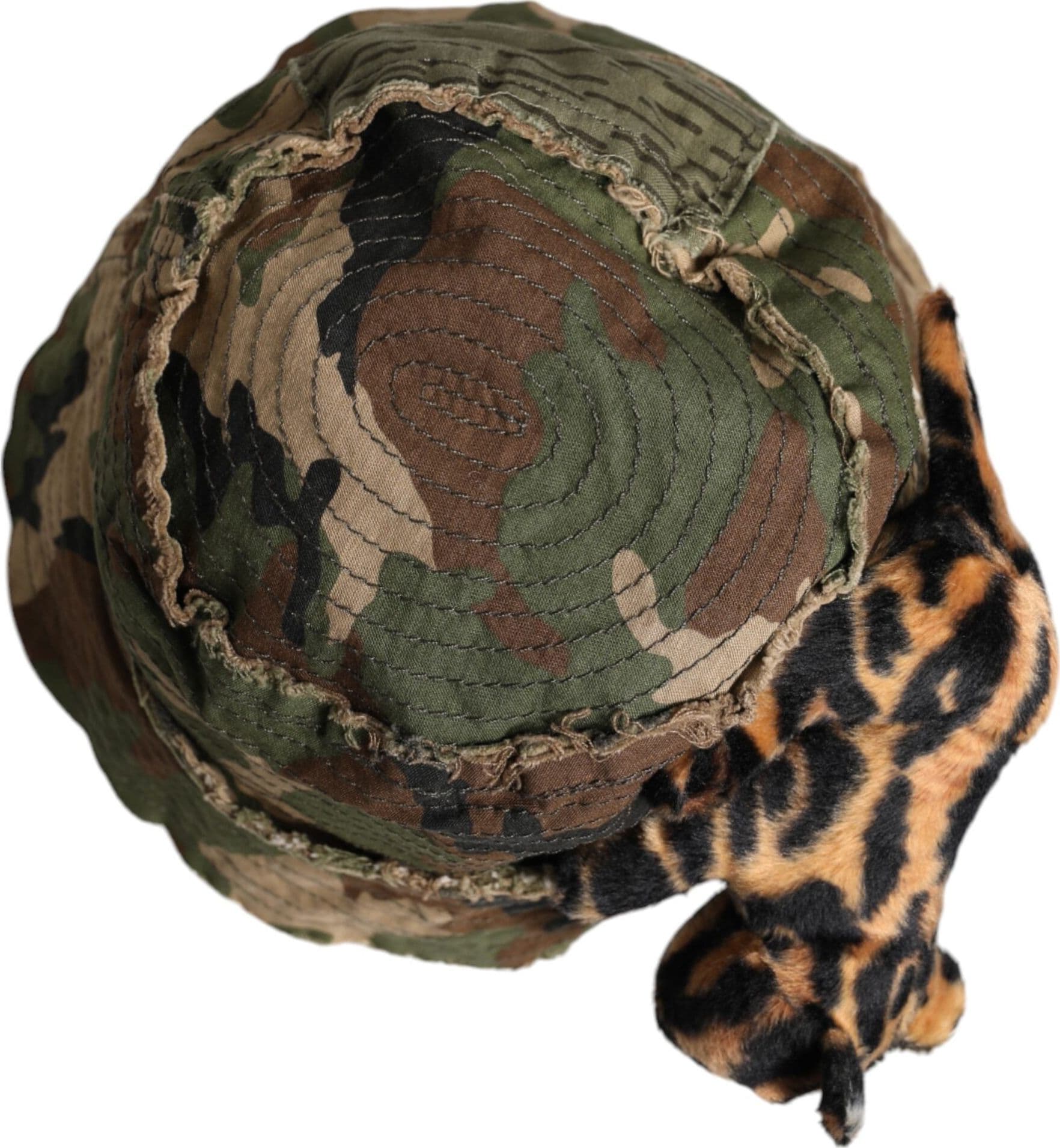 Dolce & Gabbana Multicolor Leopard Embellish Wide Brim Bucket Hat - 3