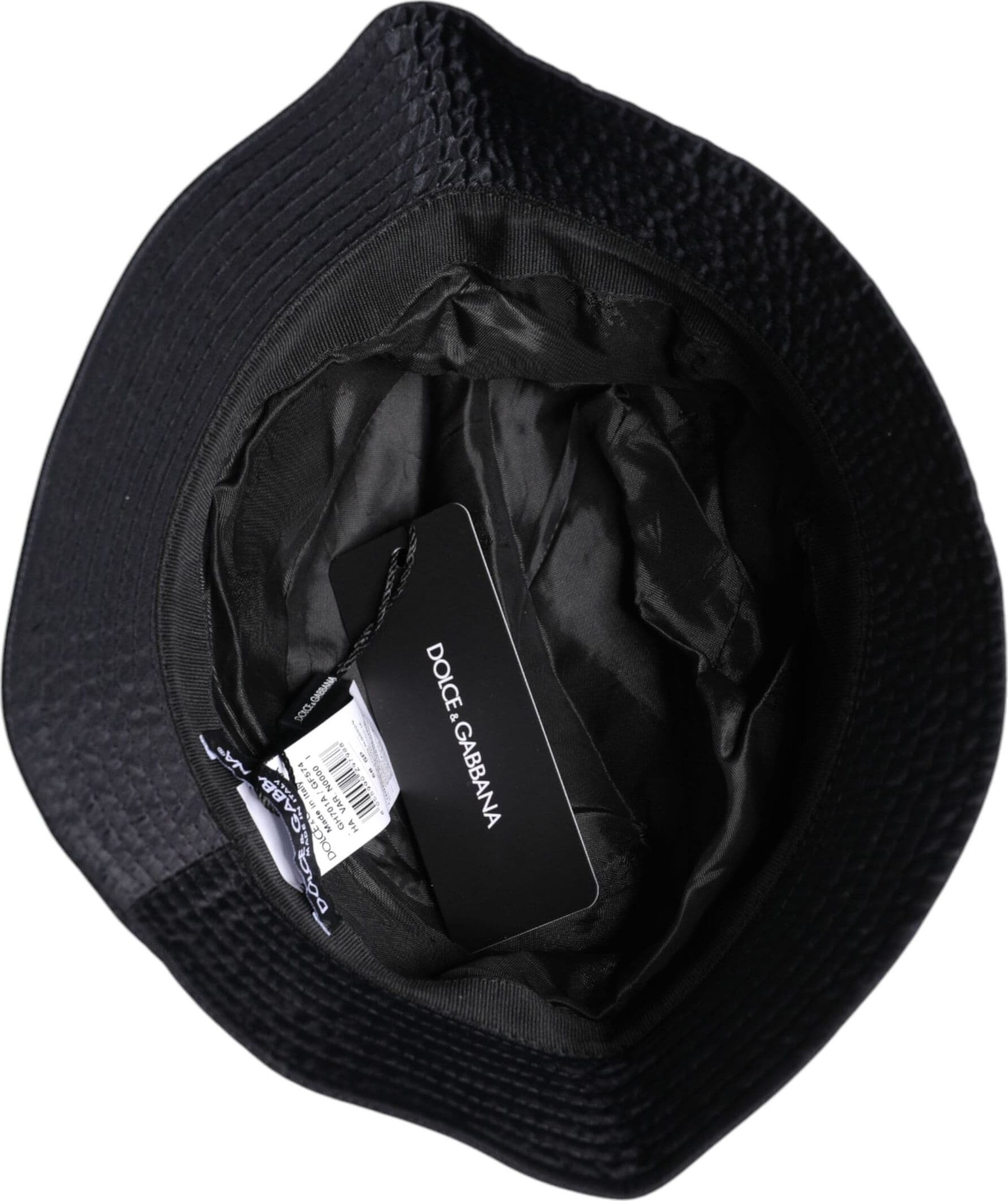 Dolce & Gabbana Black Cotton Wide Brim Bucket Hat - 5