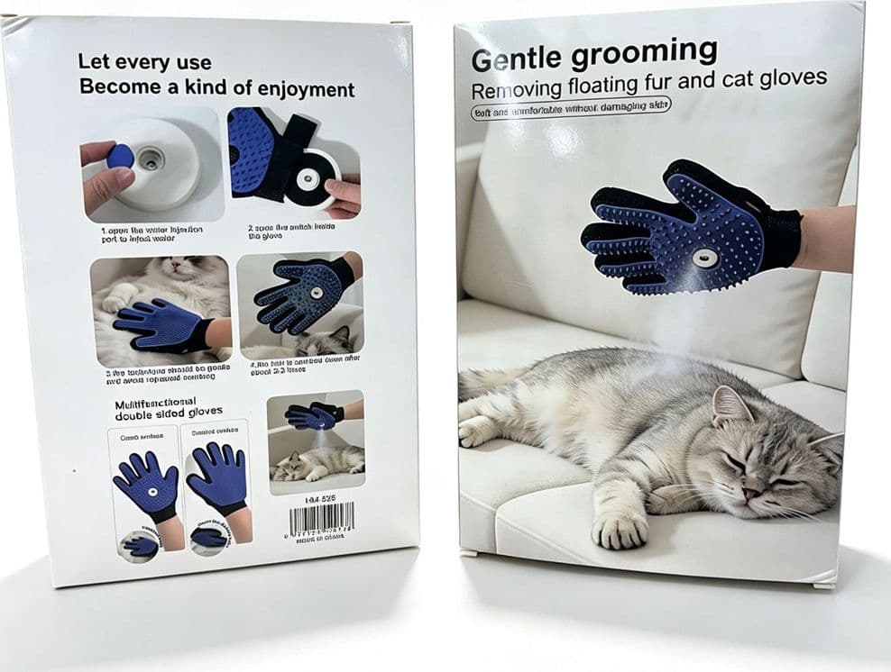 GUANTO TOELETTATURA IN SILICONE PER RIMOZIONE PELI CANI GATTI MASSAGGIO CON FUNZIONE SPRAY - 6