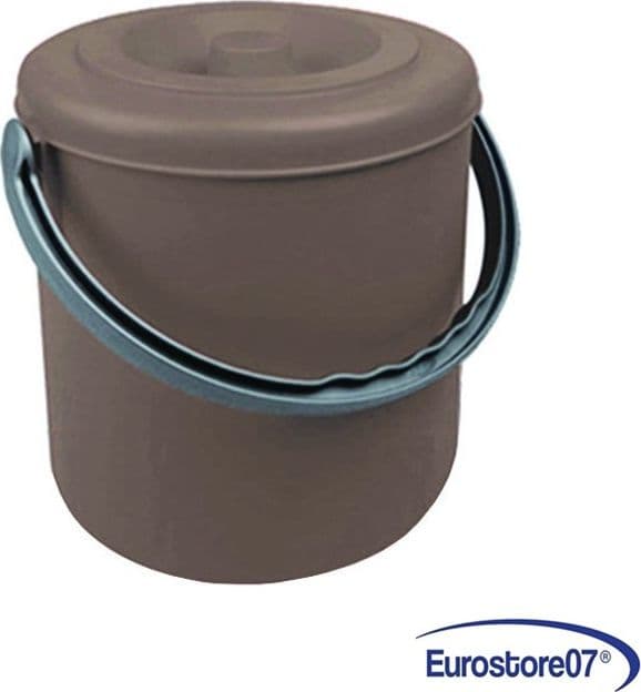 pattumiera tonda eureka tortora  con coperchio in cm.27x29h. lt.15     pz 3
