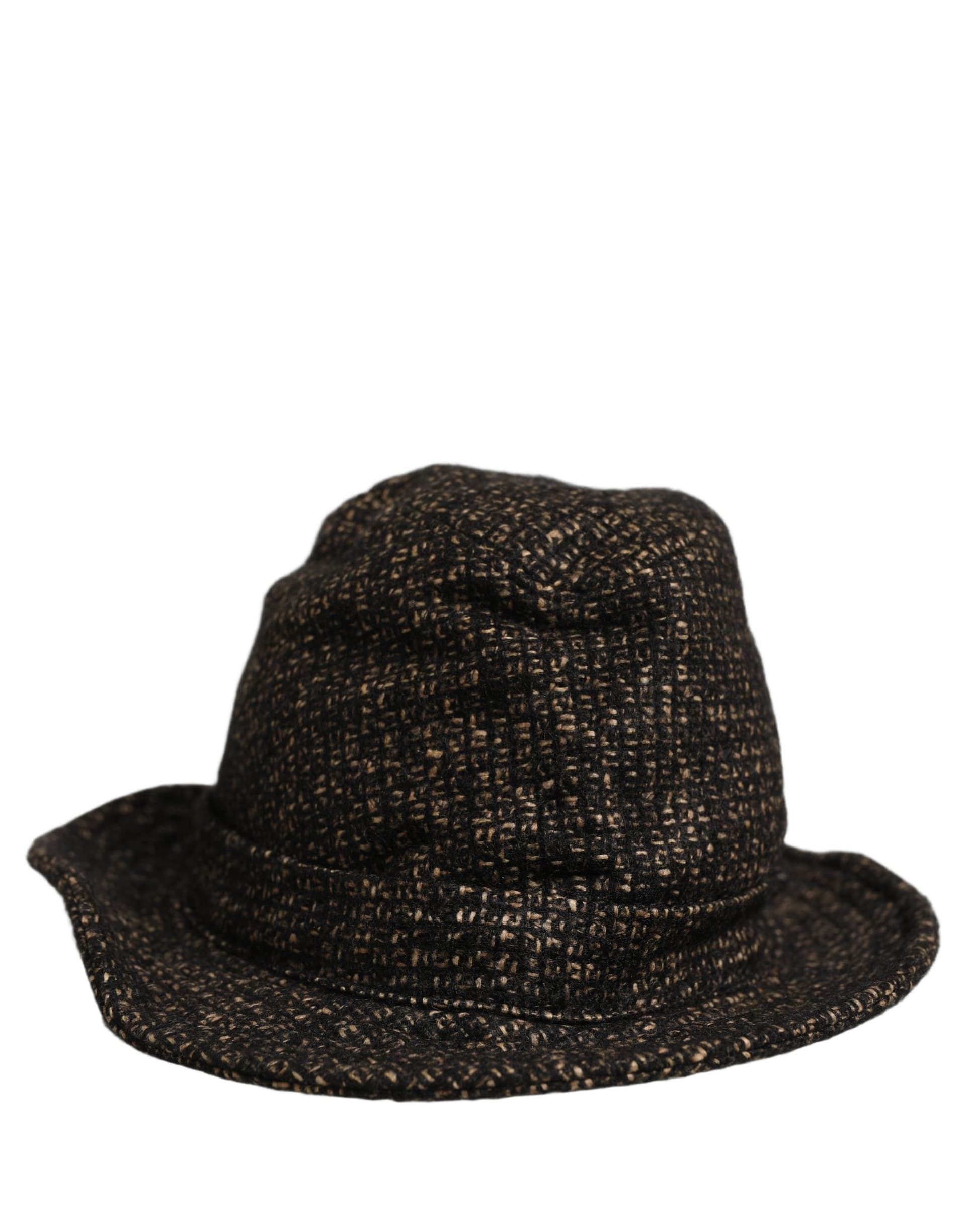 Dolce & Gabbana Gray Melange Blended Textured Tweed Capello Hat - 2