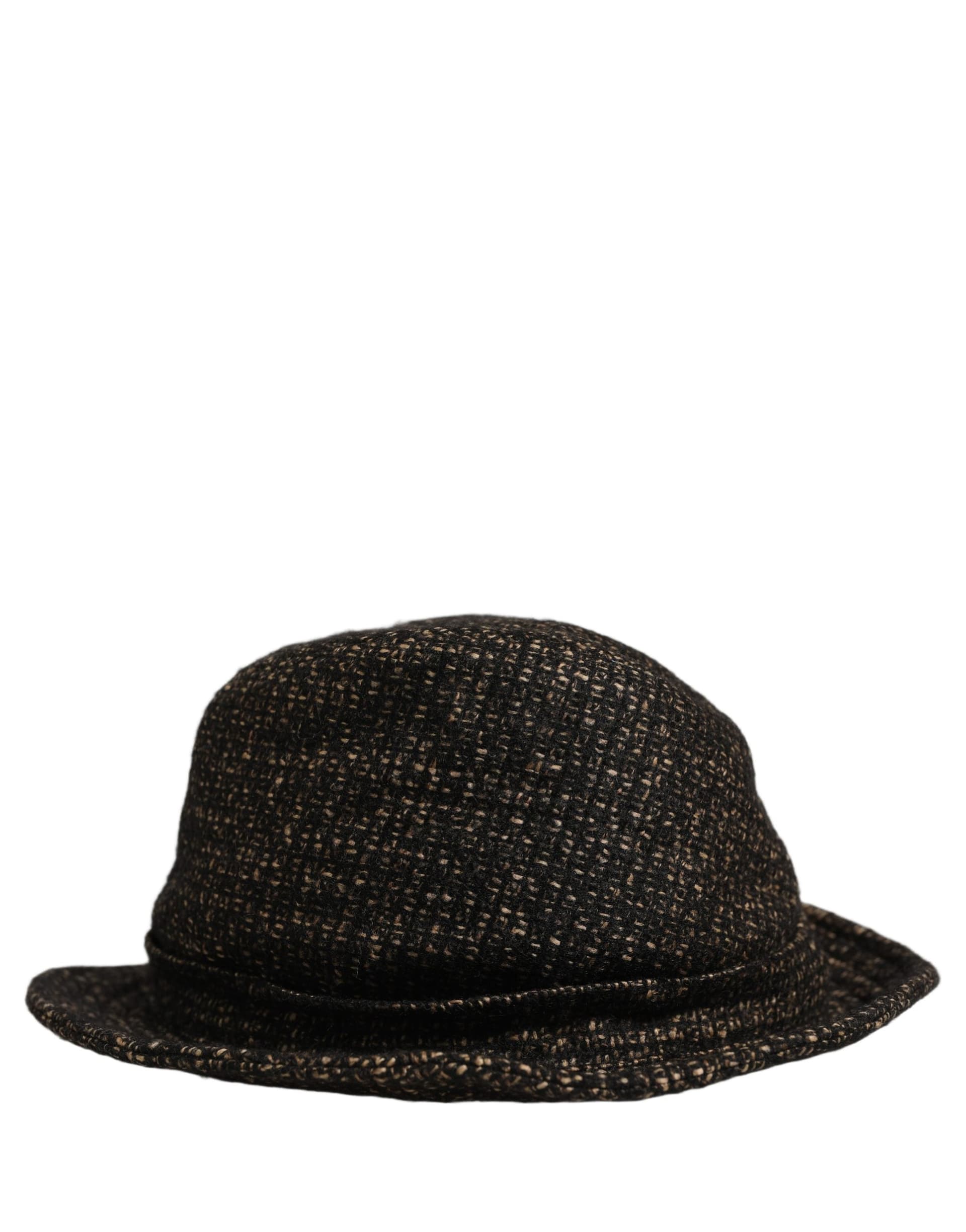 Dolce & Gabbana Gray Melange Blended Textured Tweed Capello Hat - 4