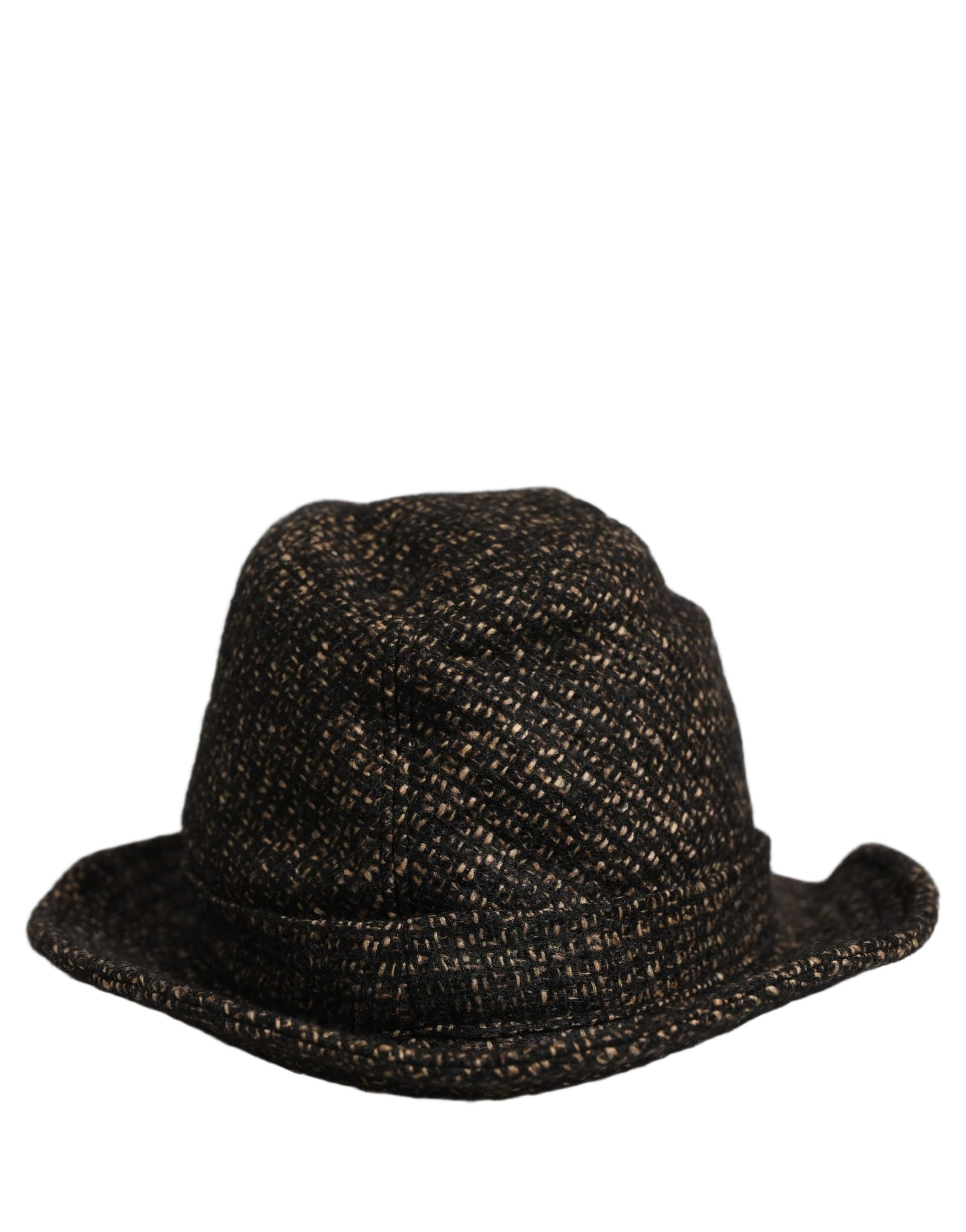 Dolce & Gabbana Gray Melange Blended Textured Tweed Capello Hat - 5