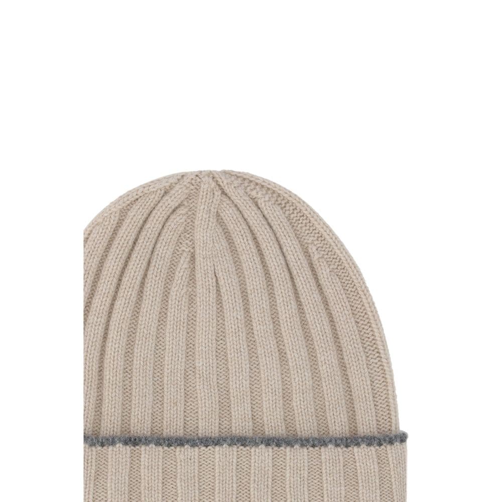 Brunello Cucinelli Beige Cashmere Beanie - 3