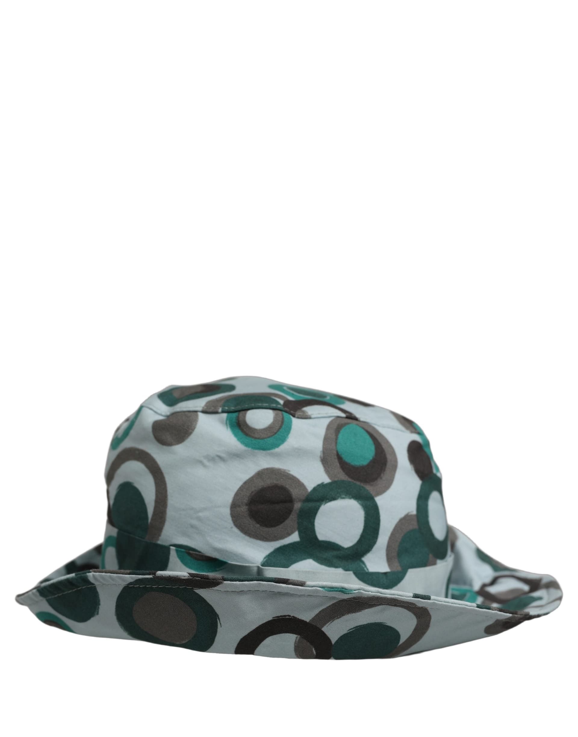 Dolce & Gabbana Teal Cotton Big Polka Dot Pattern Bucket Hat - 2